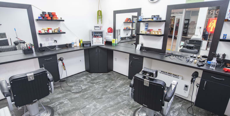 Inside the Barber AA barbershop, Merrion Centre, Leeds